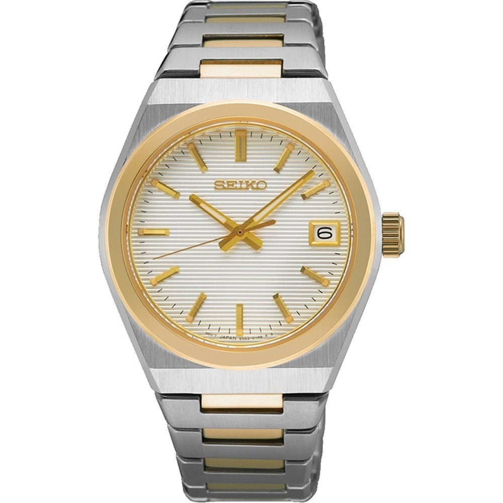 Rel p Sra c/ p aço bicolor Seiko SUR578P1