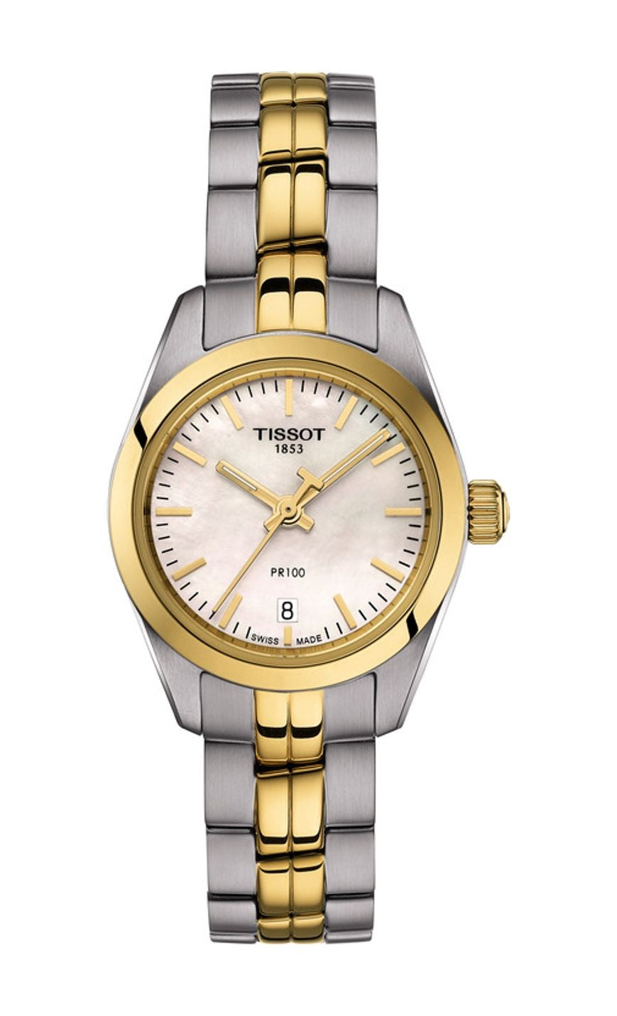 Rel p Sra c/ p aço bicolor Tissot T101.910.22.111.00