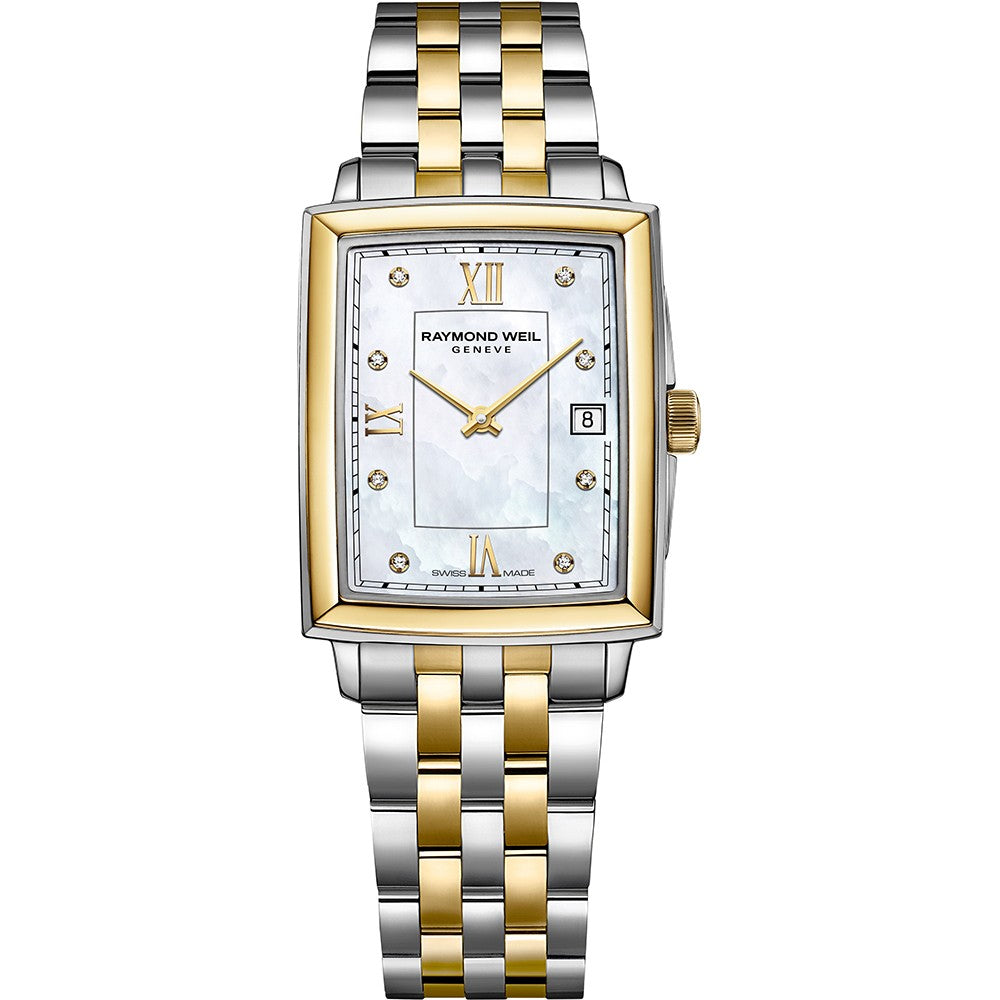 Rel p Sra c/ p aço bicolor Raymond Weil 5925-STP-00995