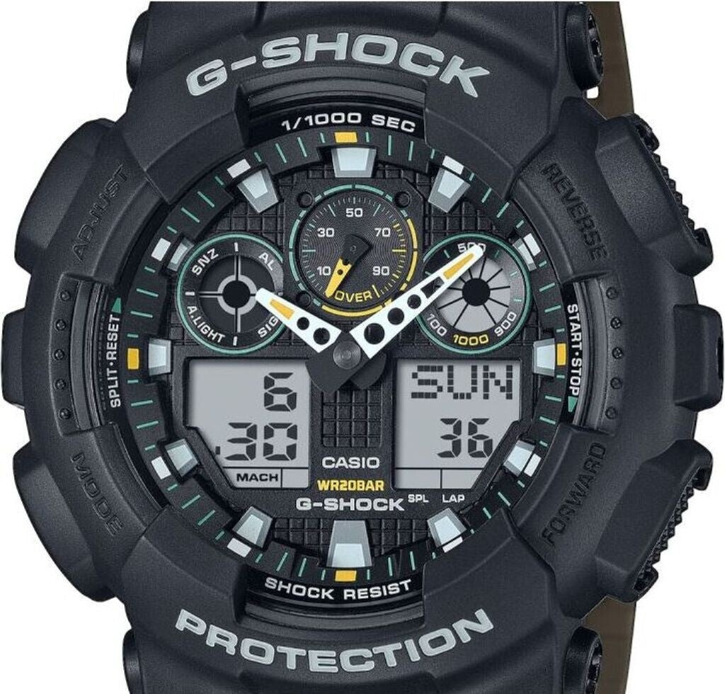 Rel p c/ p borracha anadigi Casio GA-100TU-1A3ER