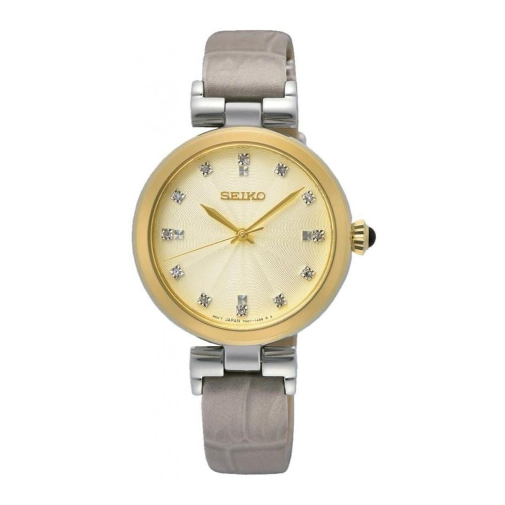 Relogio pulso bicolor p/pele Seiko SRZ546P1