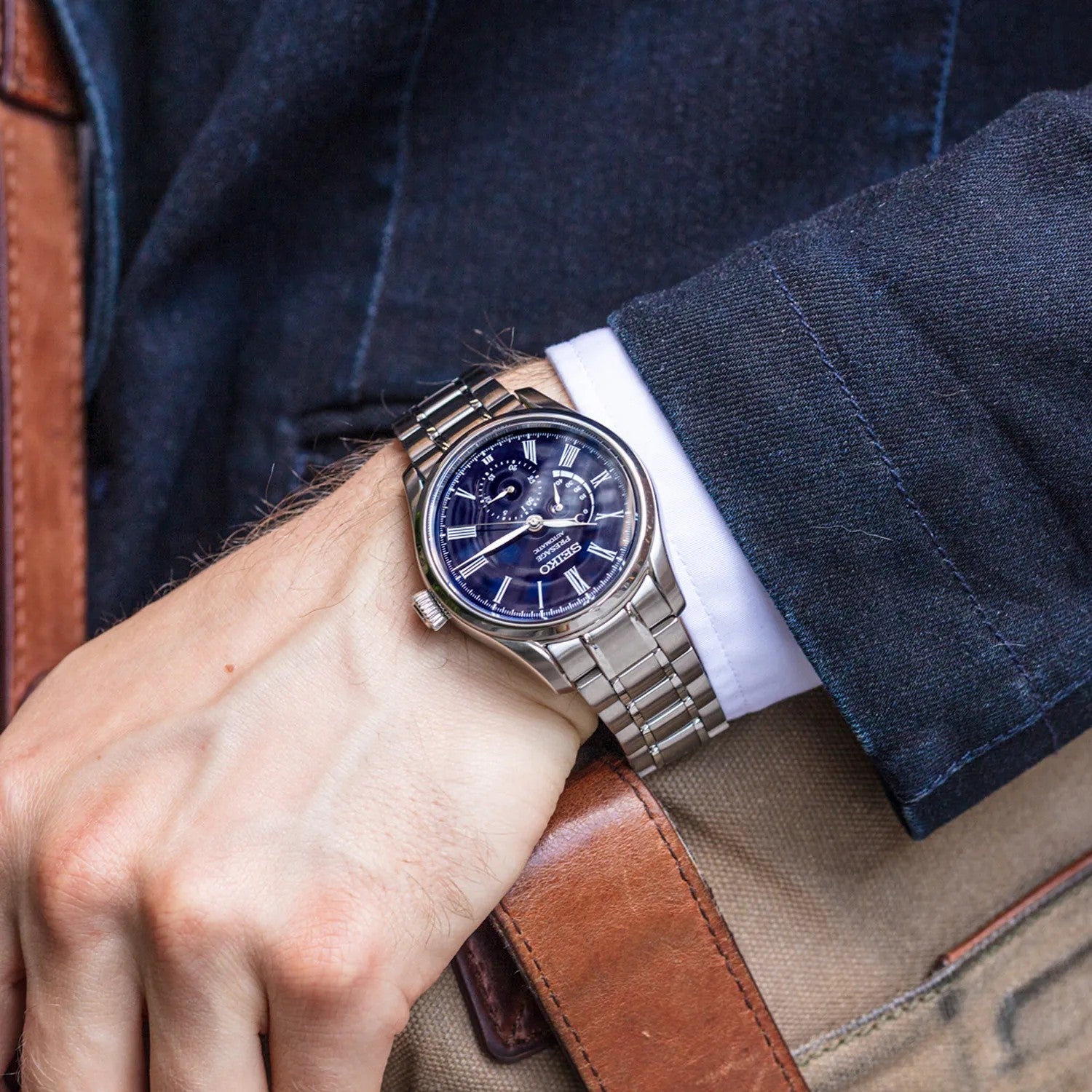 Rel p H c/ p aço Seiko Pressage SPB091J1