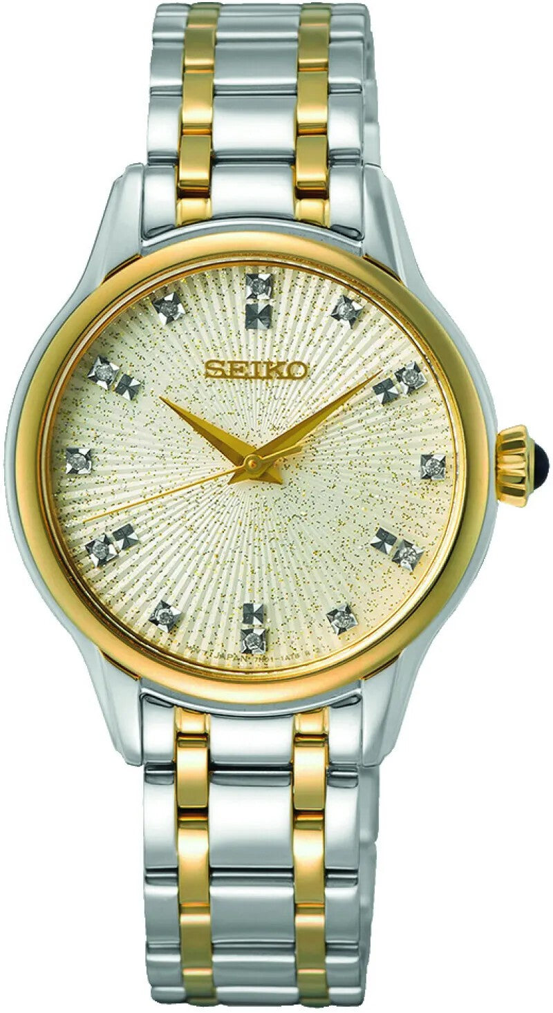 Rel p Sra c/ p aço bicolor Seiko SUR608J1