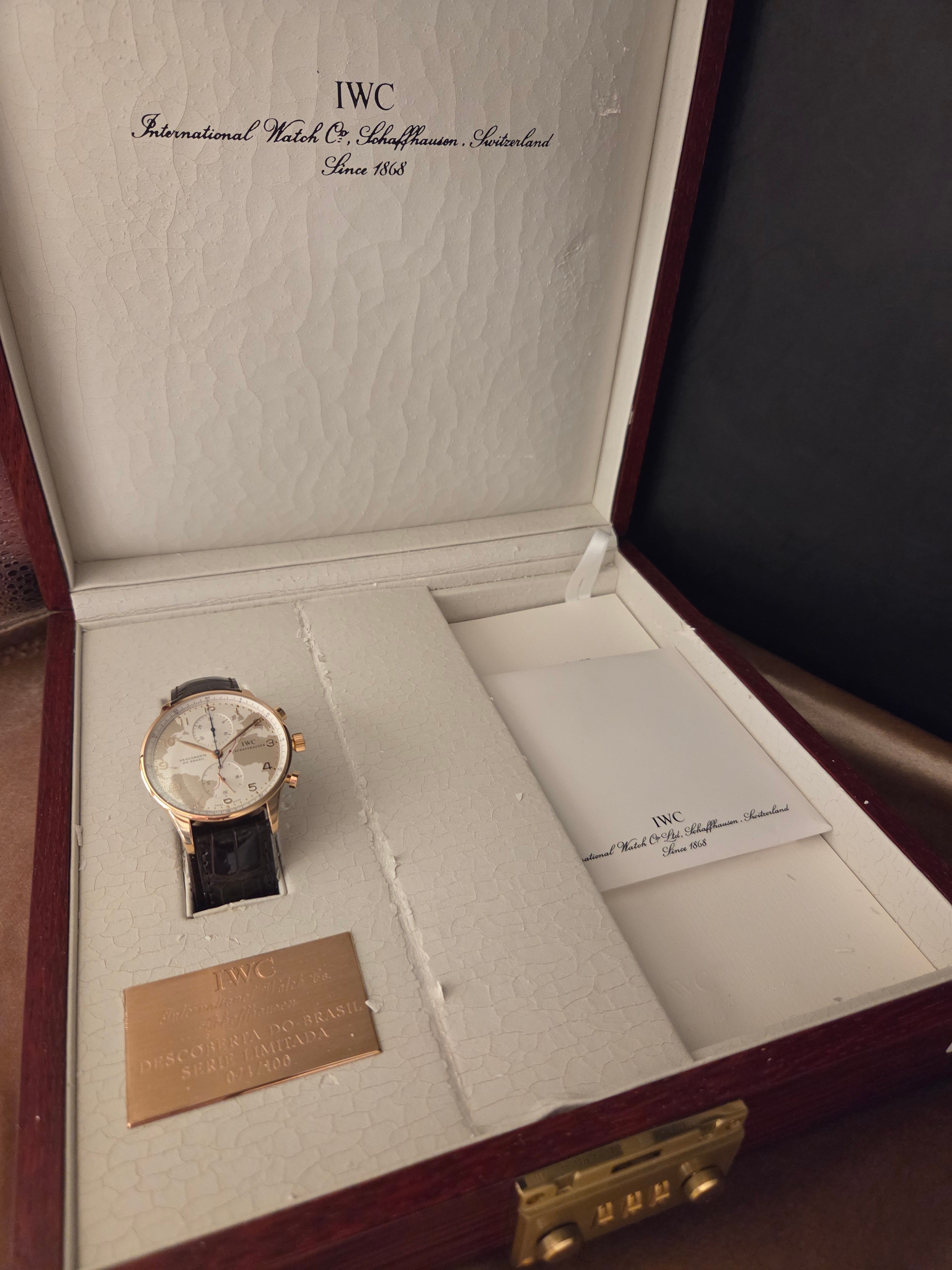 Relógio pulso em ouro IWC Portuguese descoberta do Brasil