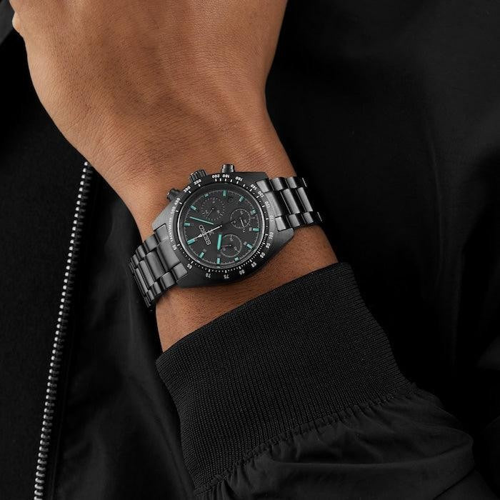 Rel p H c/ p aço preto Seiko SSC917P1