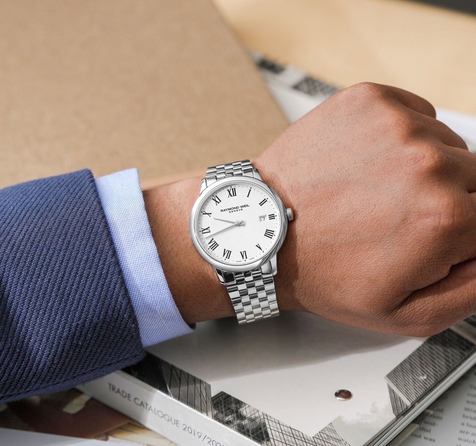 Rel p H c/ p aço Raymond Weil 5485-ST-00300