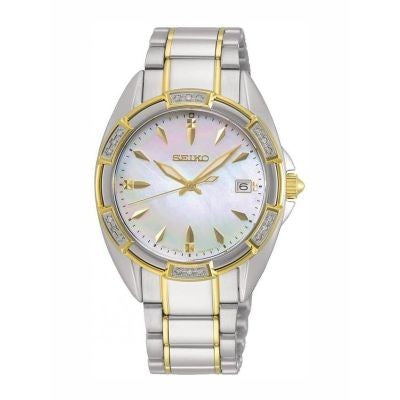 Rel p Sra c/ p aço bicolor Seiko SKK880P1