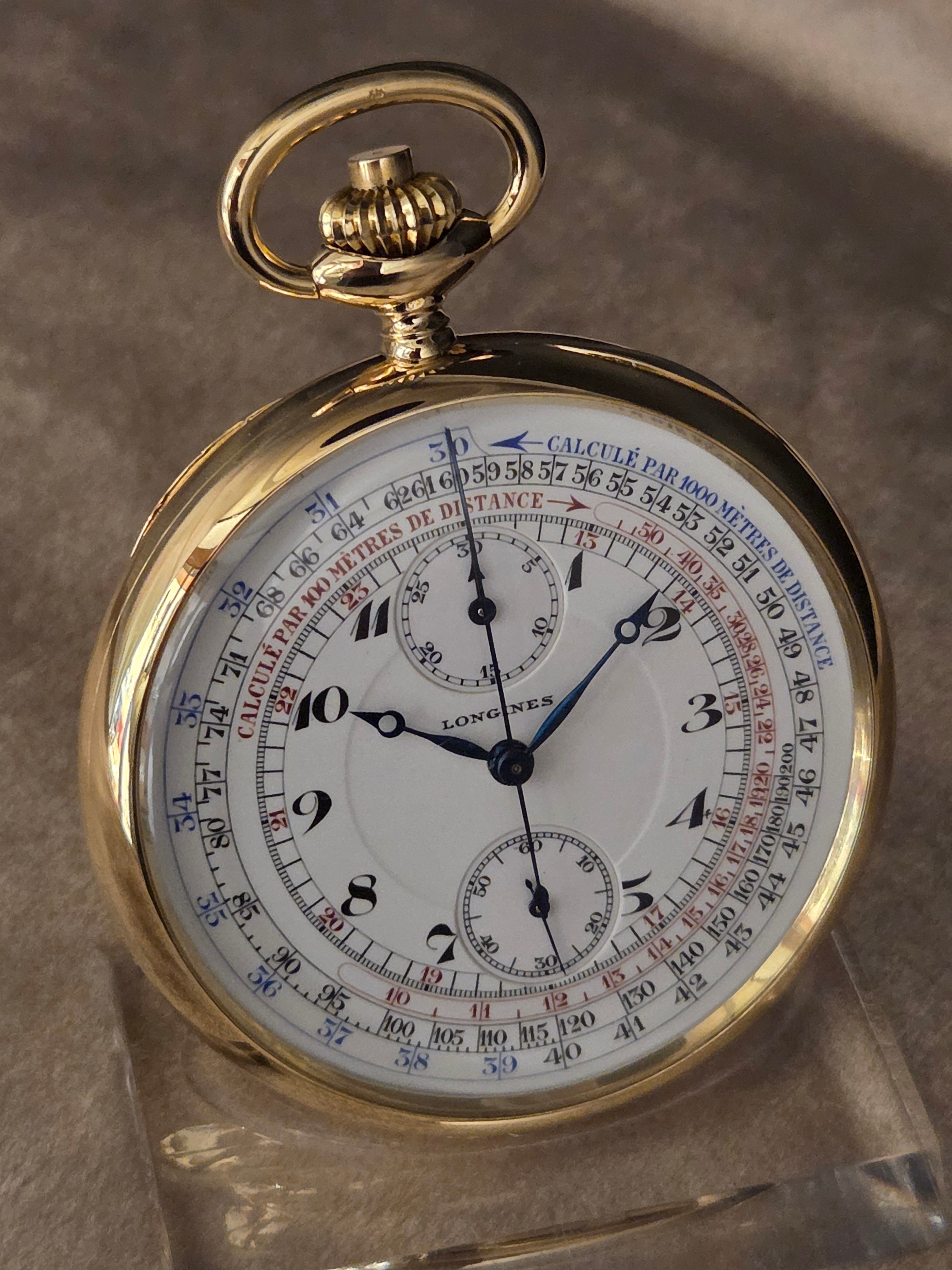 Relógio bolso em ouro Longines Cronógrafo