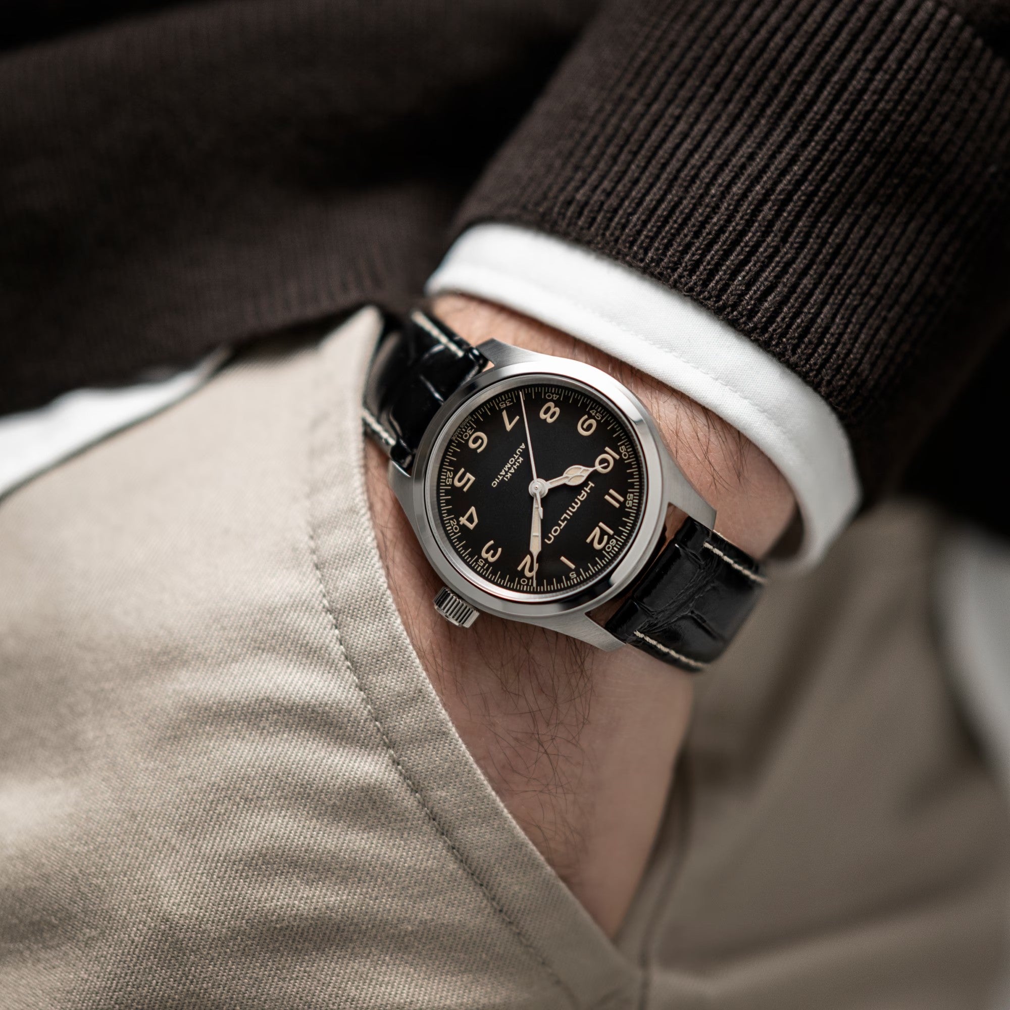 Relógio pulso Aço p/Aço Hamilton Khaki Field Murph H70405730