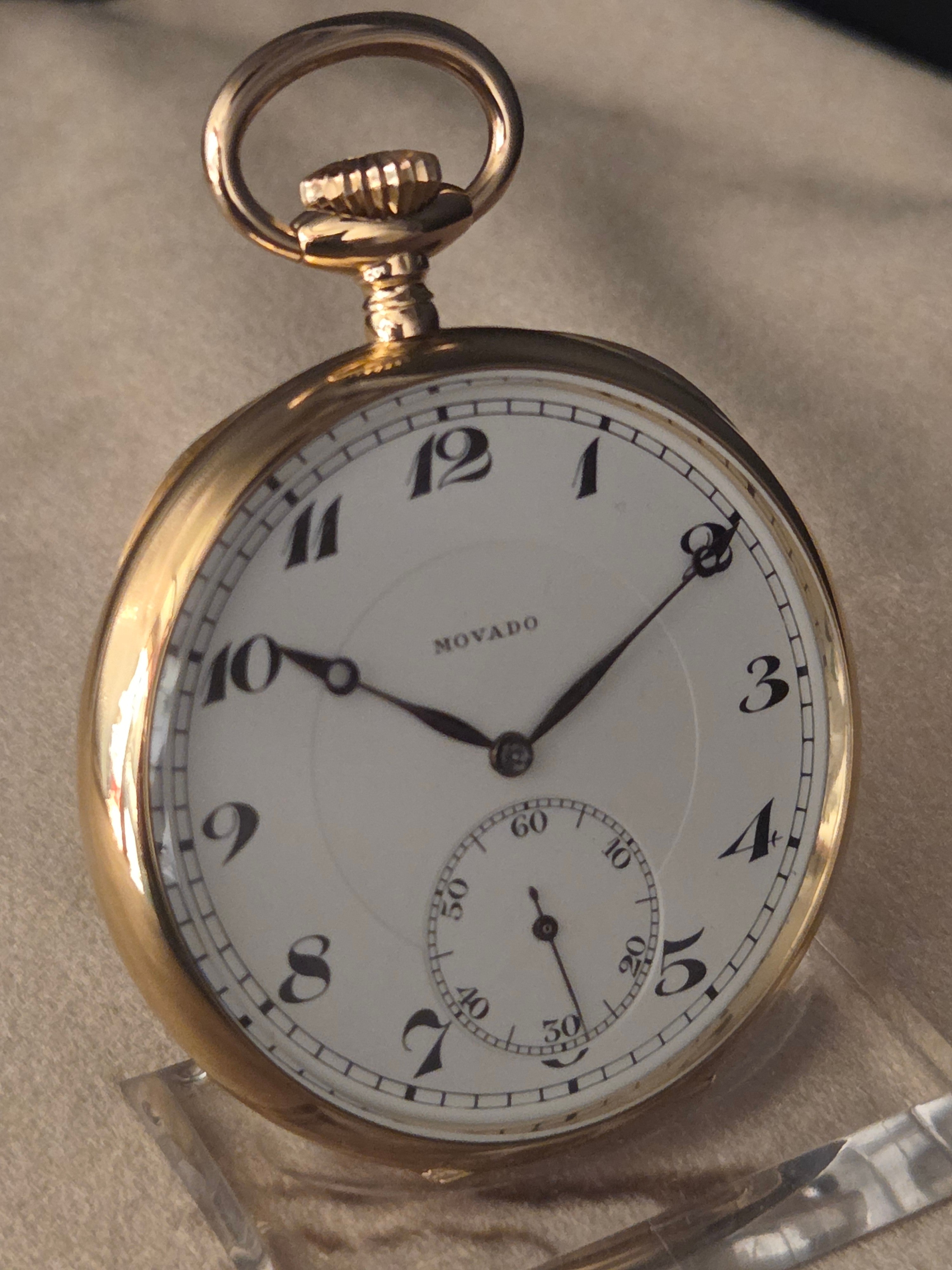 Relógio bolso em ouro Movado