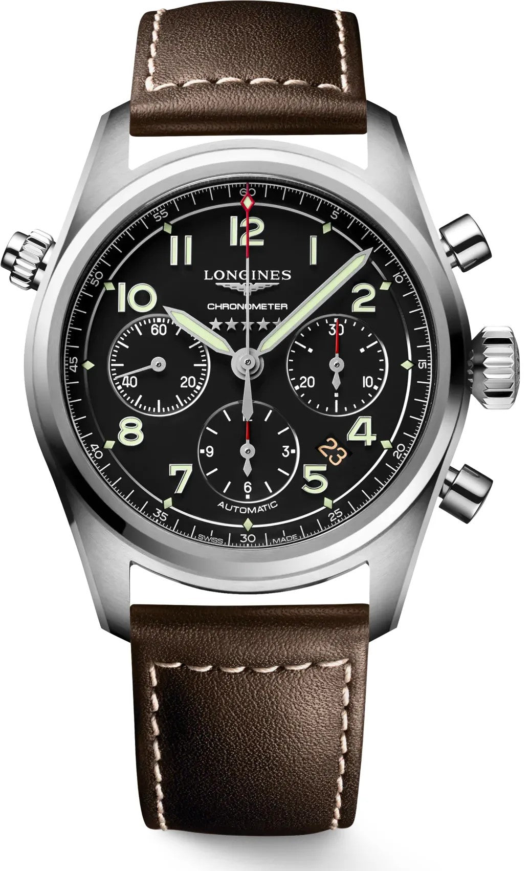 Relogio pulso H. aço p/pele Longines L38291532
