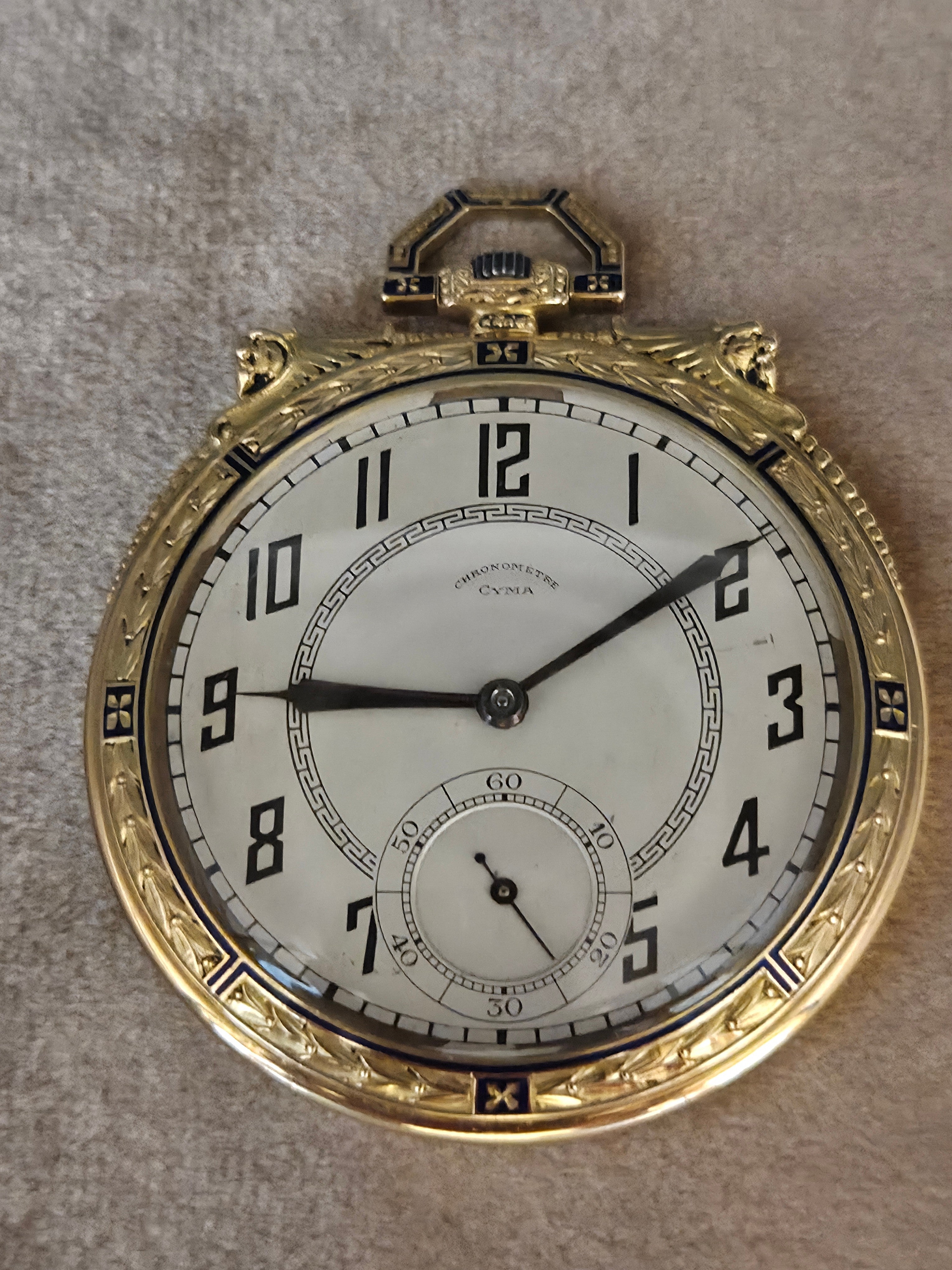 Relógio bolso em ouro Cyma Chronomètre